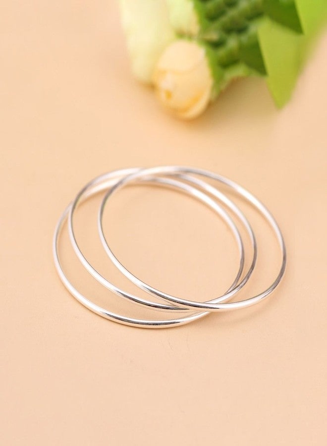 Merdia 925 Sterling Silver Bangle Bracelet Stackable Bangles for Women | Polished Bangle Bracelet | 925 Sterling Silver Bracelets for Women - Image 2